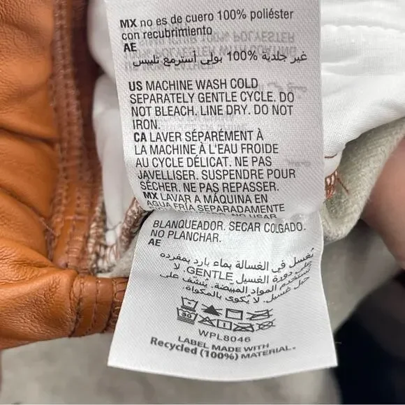 NWT INC Faux Leather High Rise Jogger Pull On Pants in Cinnamon Spice Size Small - Picture 11 of 13